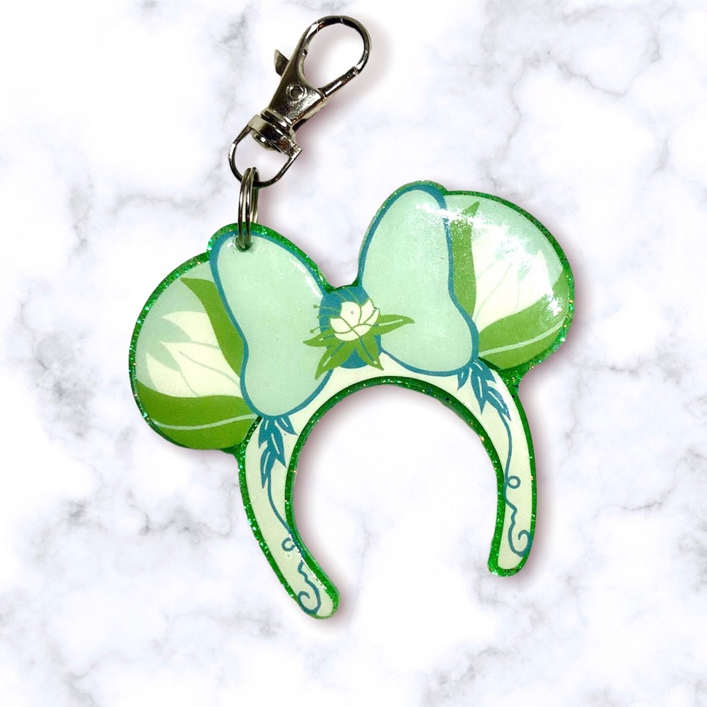 3in Princess Tiana Mouse Headband Keychain